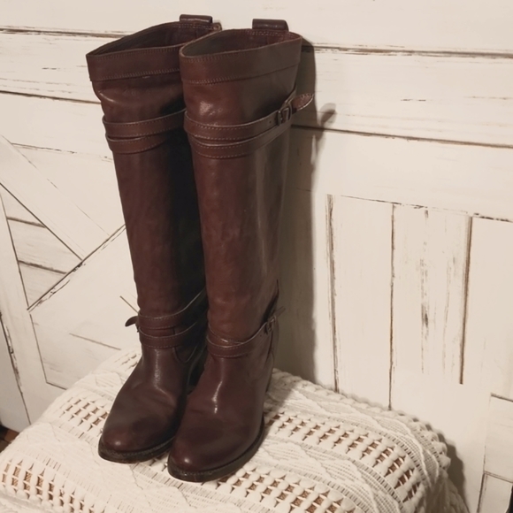 FRYE JANE STRAPPY HIGH HEELED BOOTS, style number 76396. - Picture 3 of 12